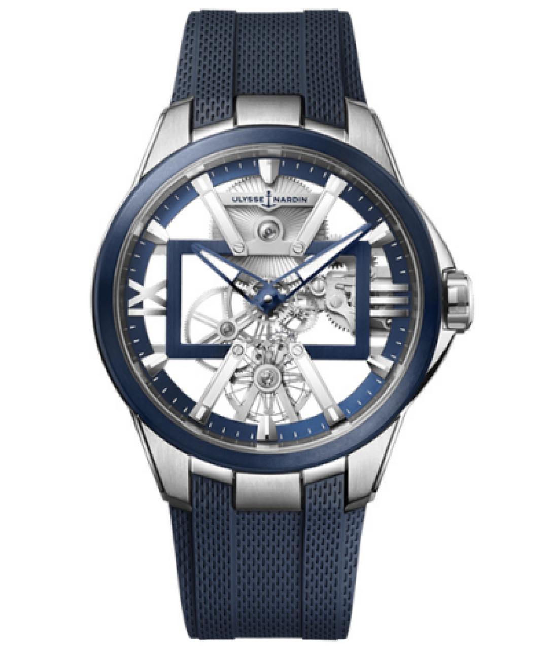 Ulysse Nardin Синие металлические часы, фото 6