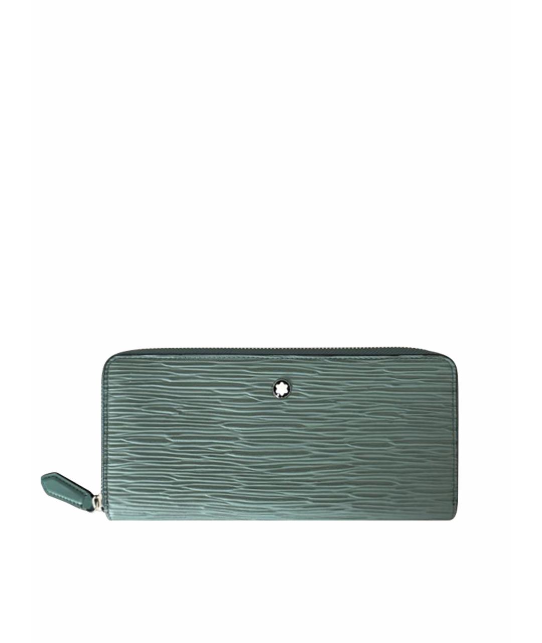 MONTBLANC Зеленый кожаный кошелек, фото 1