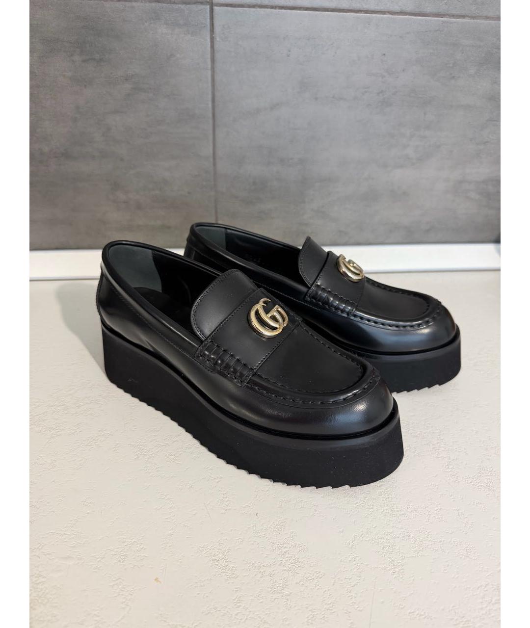 GUCCI Черные кожаные лоферы, фото 4