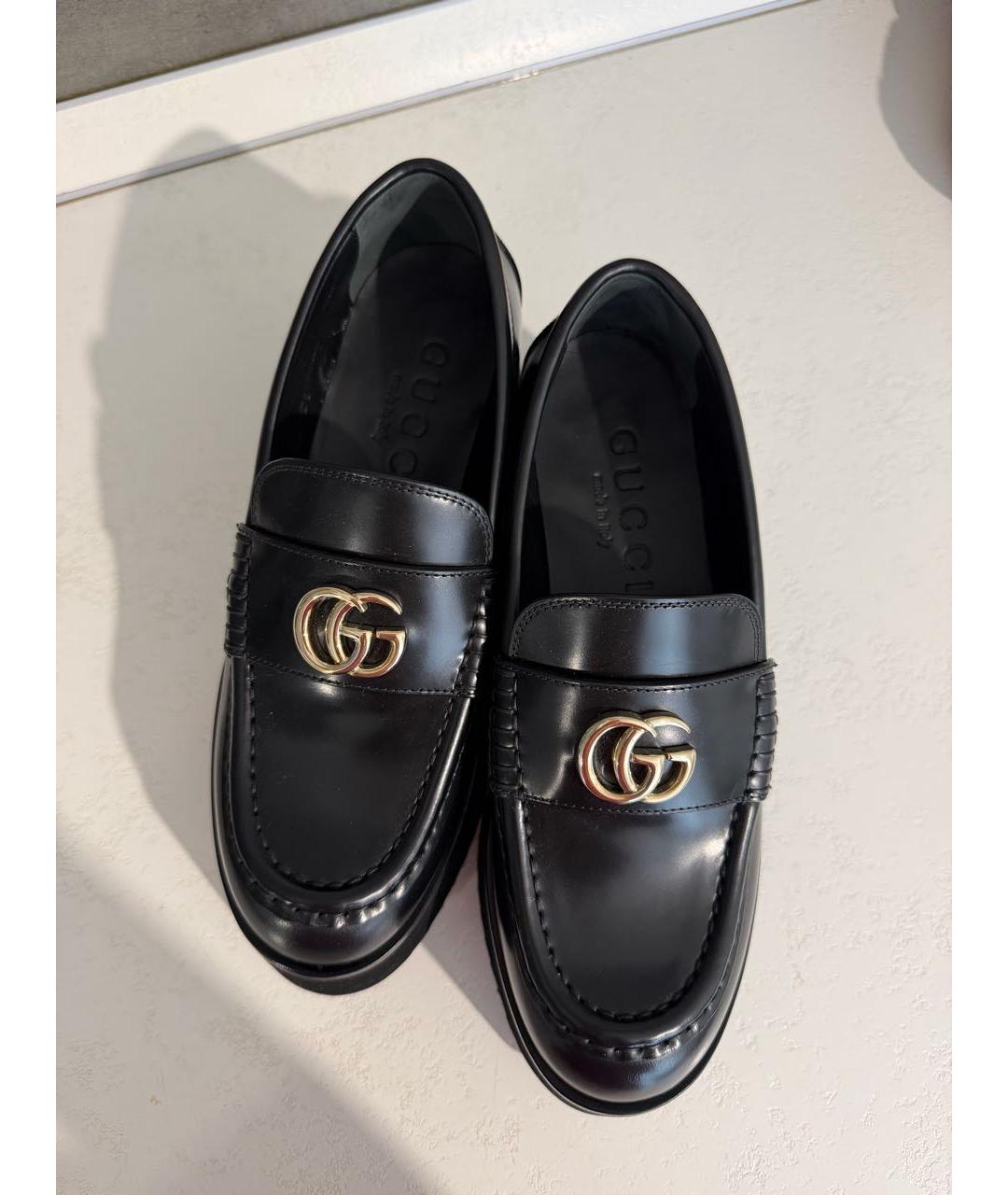 GUCCI Черные кожаные лоферы, фото 2