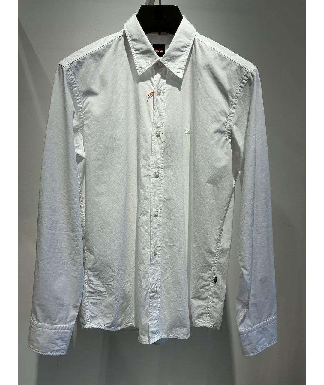 HUGO BOSS Белая хлопковая кэжуал рубашка, фото 4