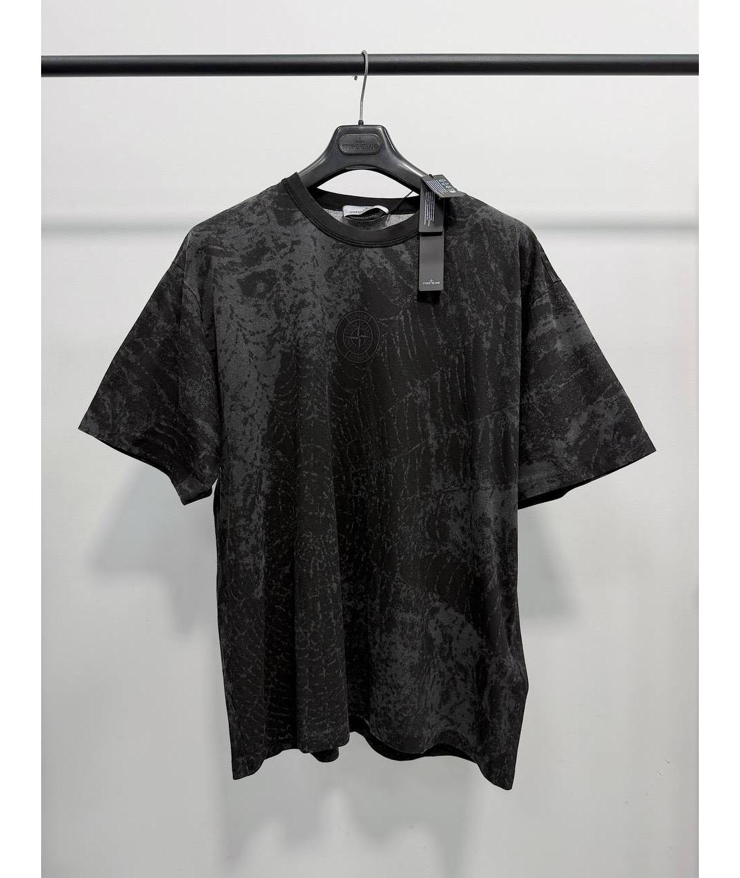 STONE ISLAND Антрацитовая хлопковая футболка, фото 5