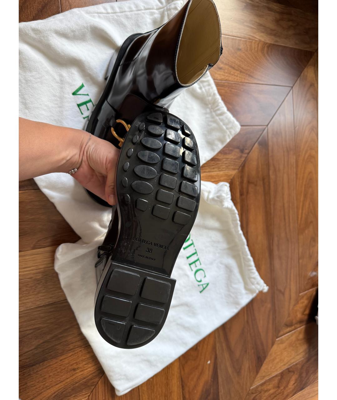 BOTTEGA VENETA Черные кожаные ботильоны, фото 3