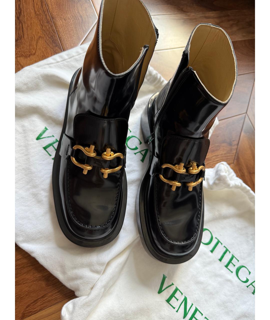 BOTTEGA VENETA Черные кожаные ботильоны, фото 2