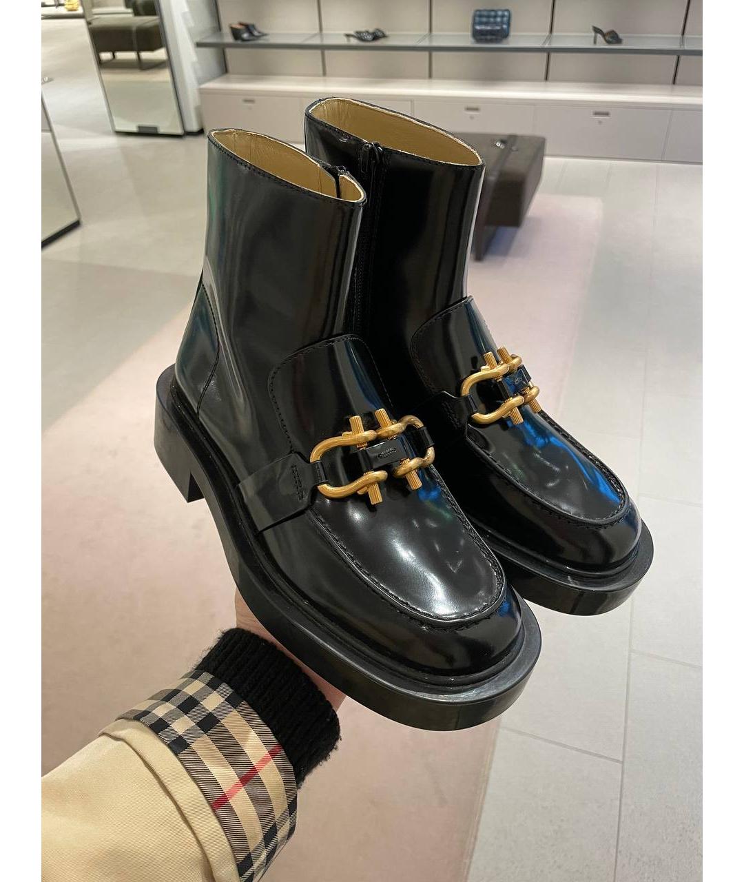 BOTTEGA VENETA Черные кожаные ботильоны, фото 4