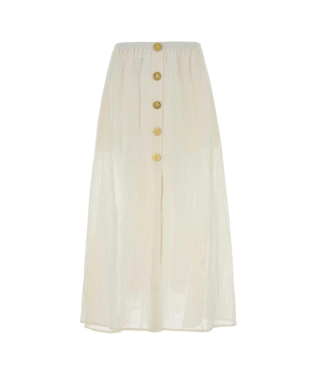 LE KASHA Белая льняная юбка миди, фото 1