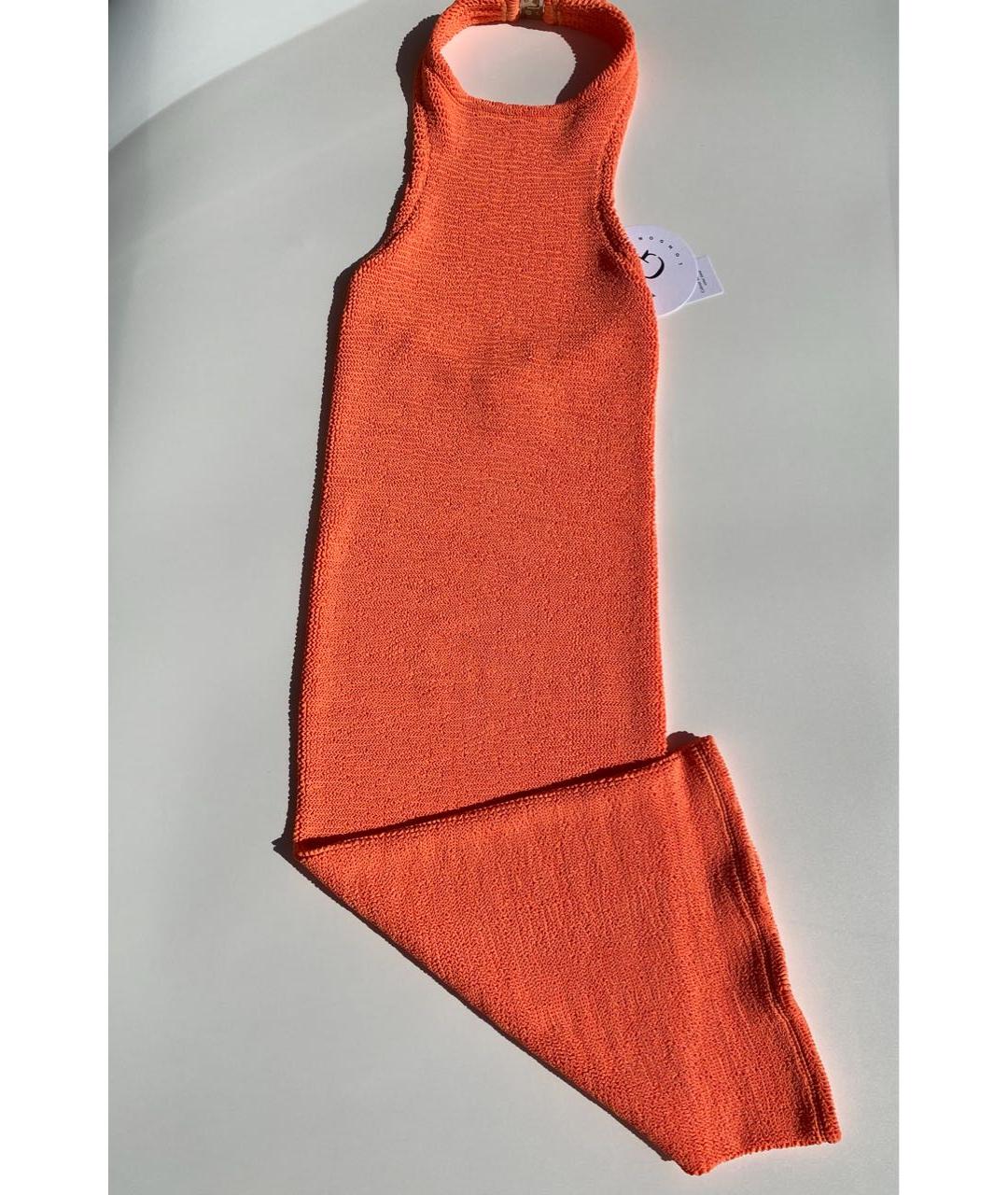 HUNZA G Оранжевое синтетическое повседневное платье, фото 8