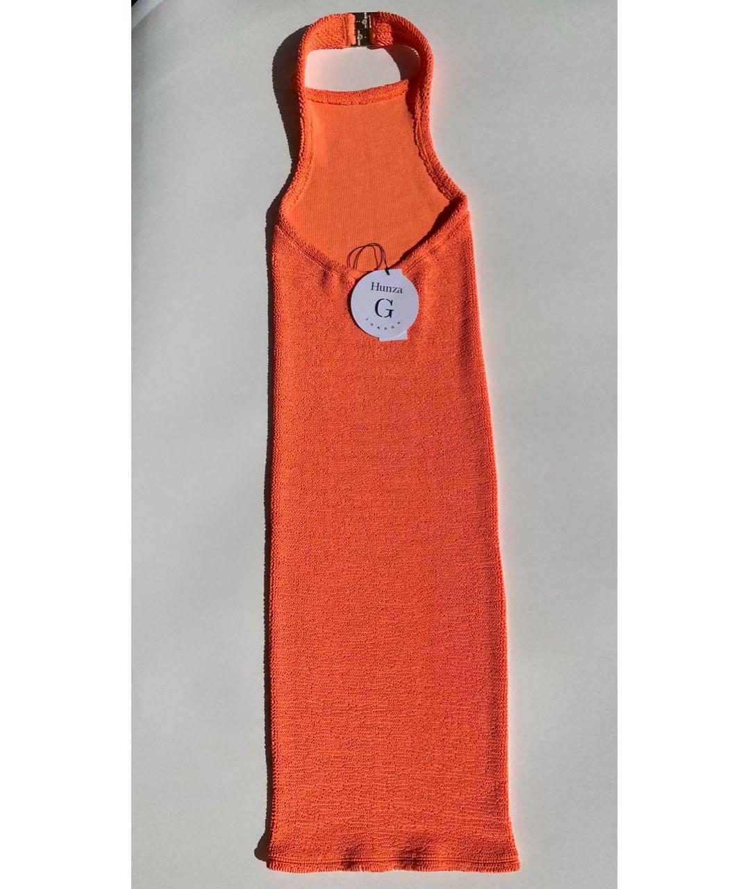 HUNZA G Оранжевое синтетическое повседневное платье, фото 7