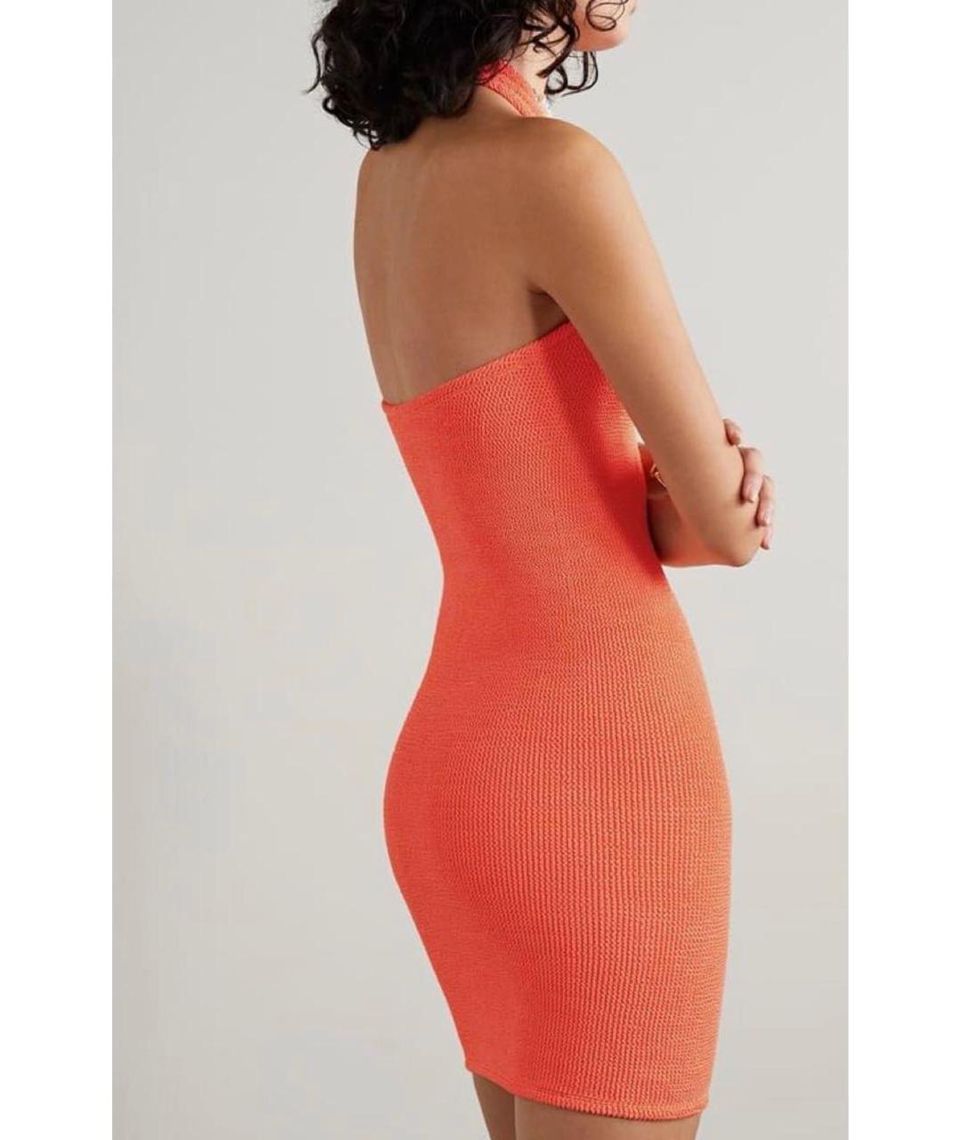 HUNZA G Оранжевое синтетическое повседневное платье, фото 3