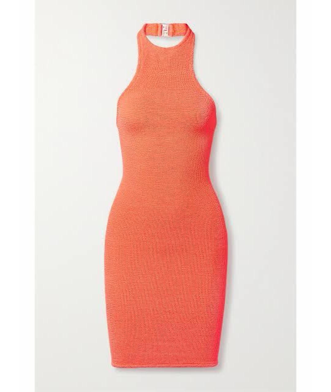 HUNZA G Оранжевое синтетическое повседневное платье, фото 9