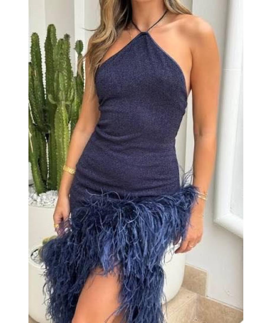 OSEREE Темно-синее полиамидовое коктейльное платье, фото 6