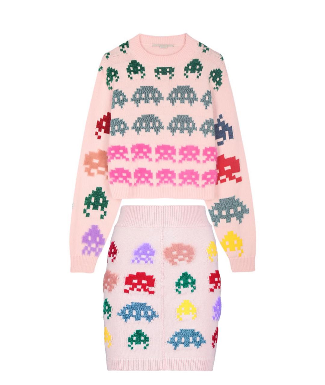 STELLA MCCARTNEY Розовый шерстяной костюм с юбками, фото 1