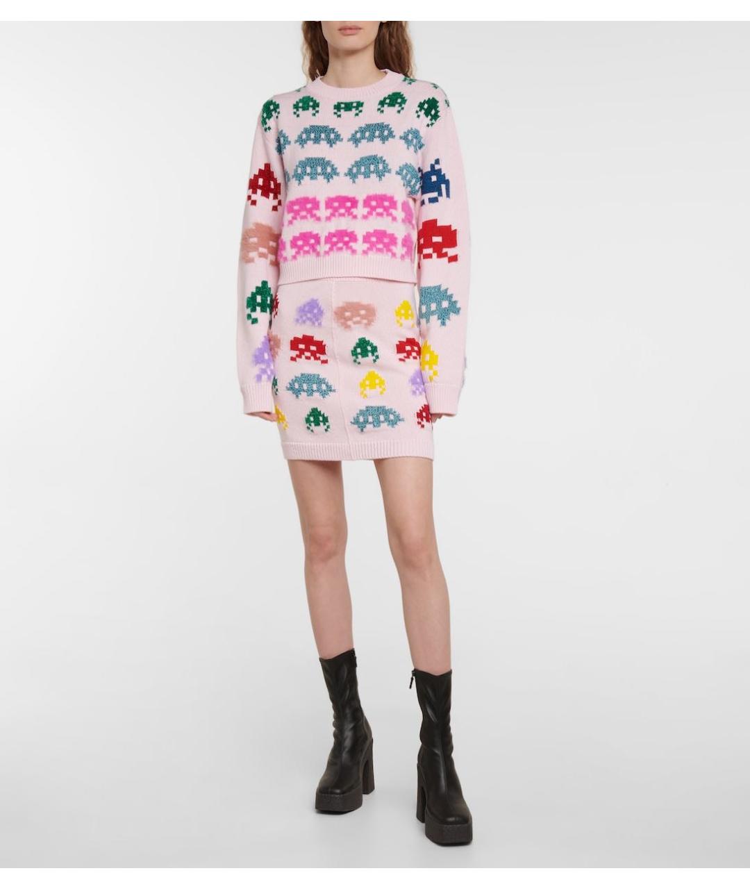 STELLA MCCARTNEY Розовый шерстяной костюм с юбками, фото 7