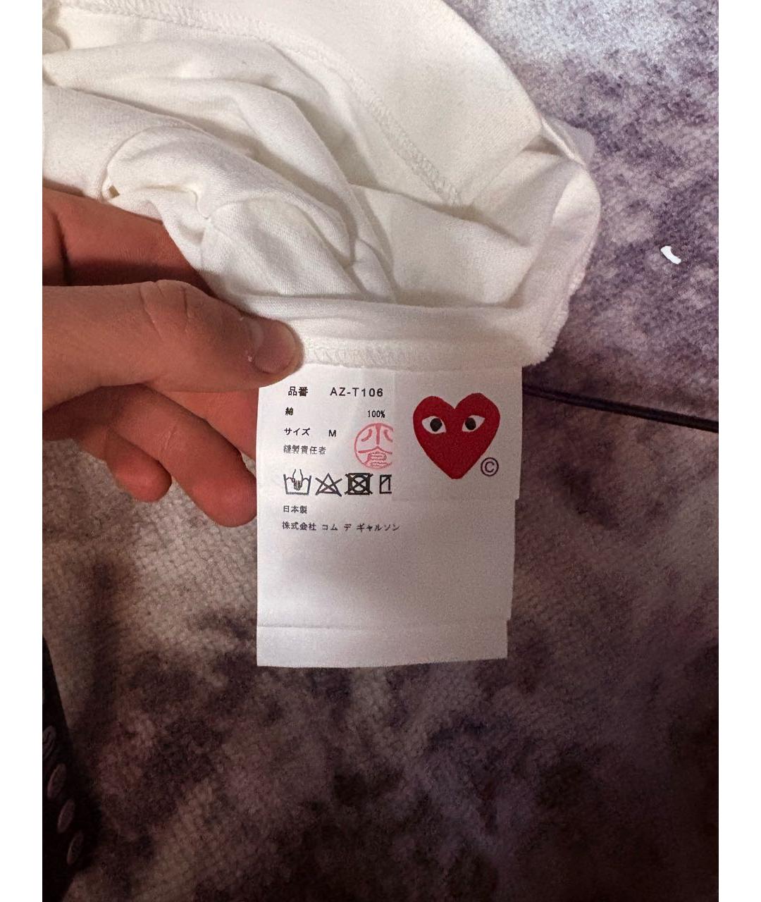 COMME DES GARÇONS Белая хлопковая футболка, фото 6