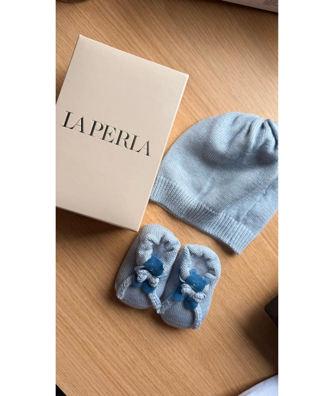 LA PERLA Голубой хлопковый комплект, фото 4