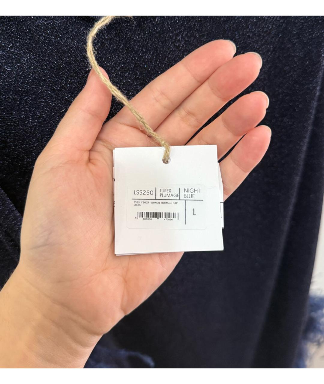 OSEREE Темно-синее полиамидовое коктейльное платье, фото 4