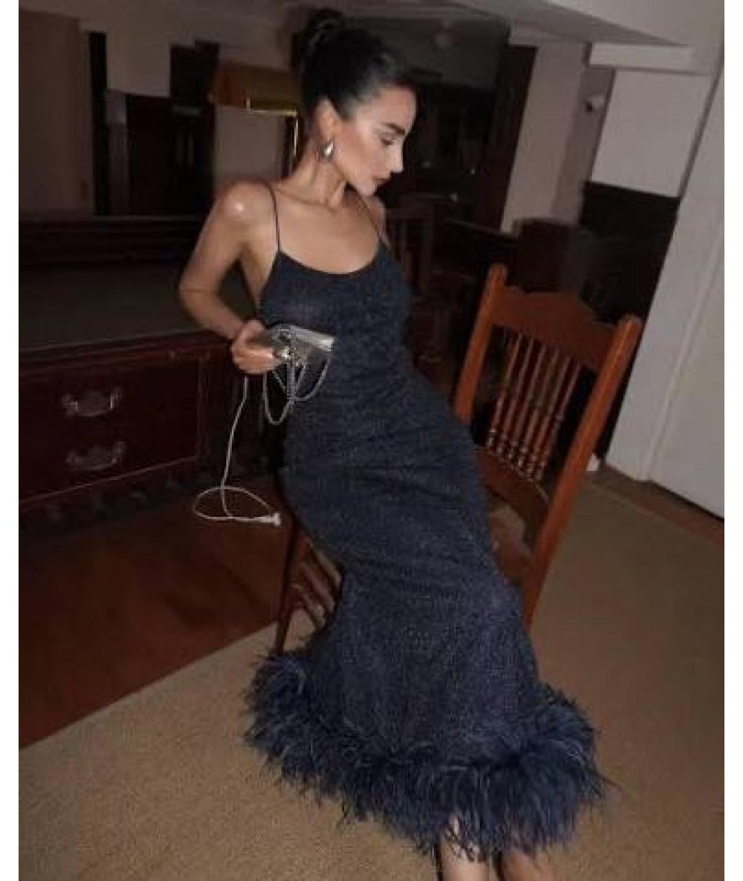 OSEREE Темно-синее полиамидовое коктейльное платье, фото 5