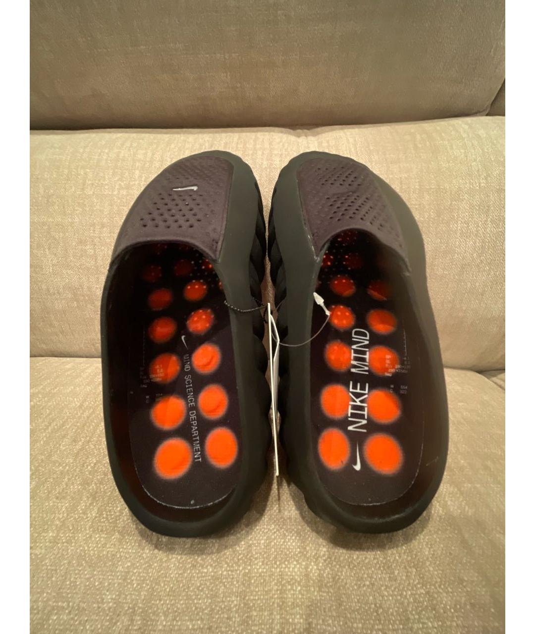 NIKE Черные резиновые шлепанцы, фото 3