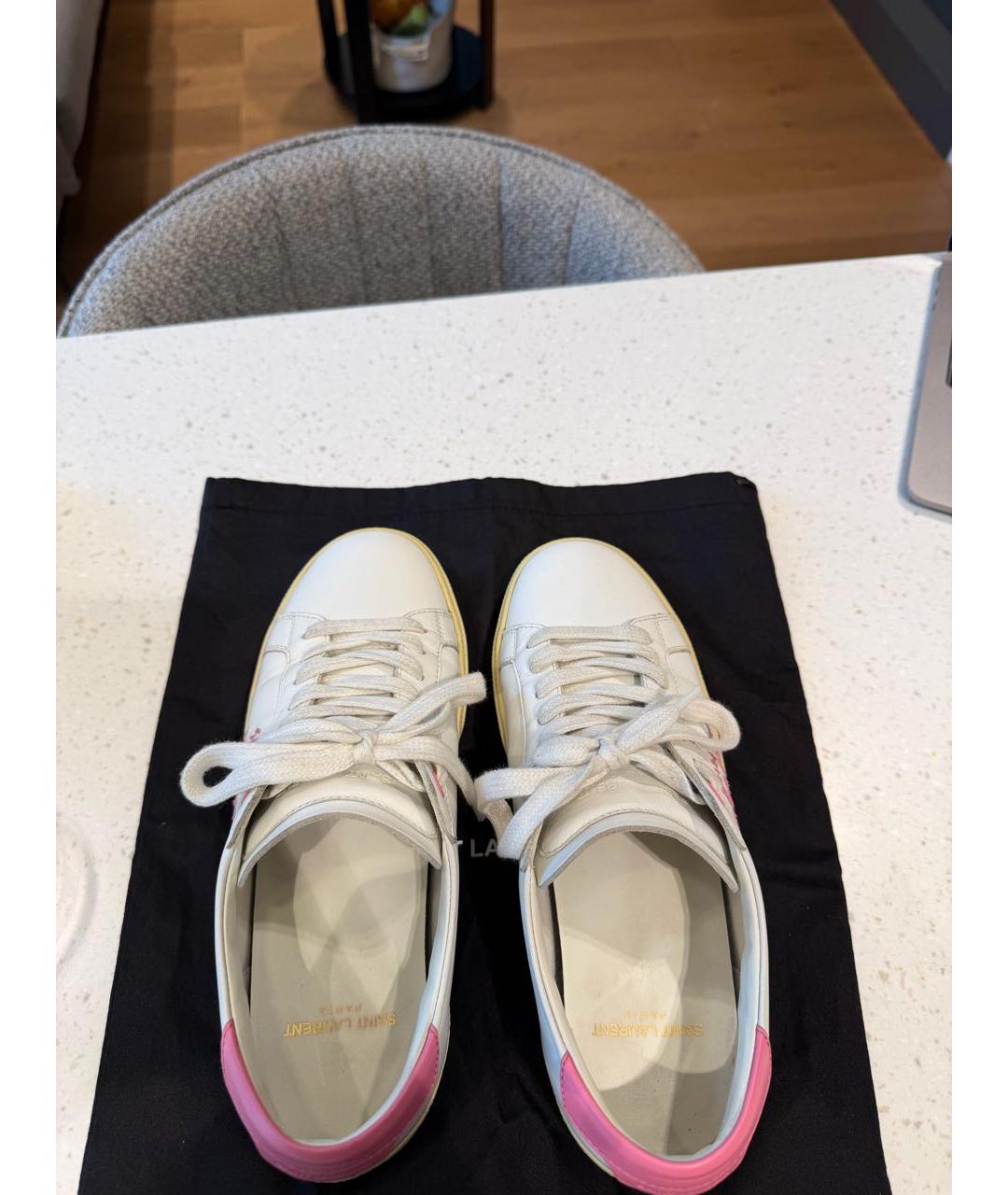 SAINT LAURENT Белые кожаные кеды, фото 3