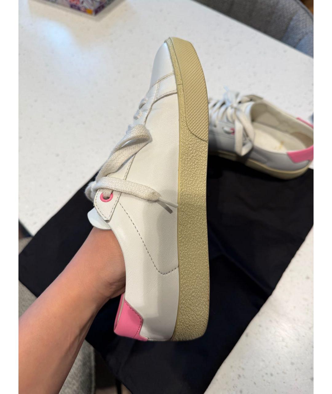 SAINT LAURENT Белые кожаные кеды, фото 7