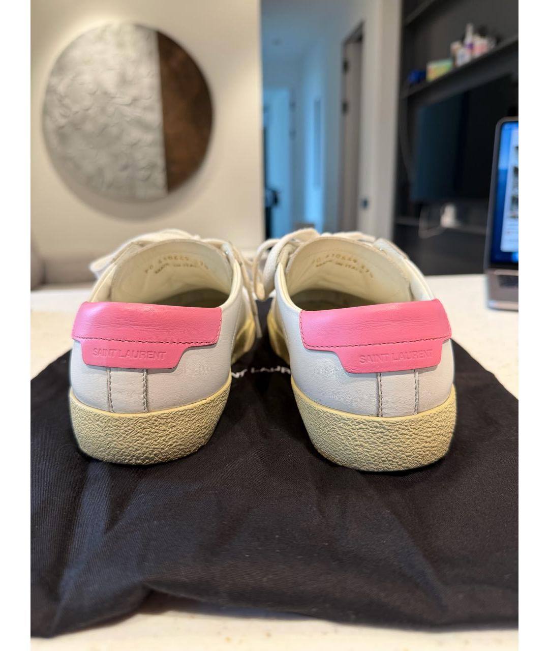 SAINT LAURENT Белые кожаные кеды, фото 4