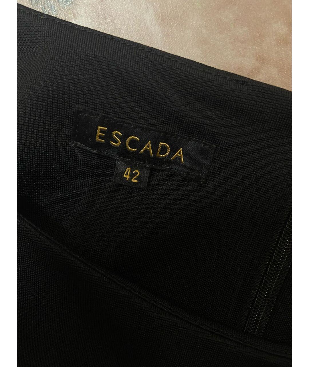 ESCADA Черное вискозное повседневное платье, фото 2