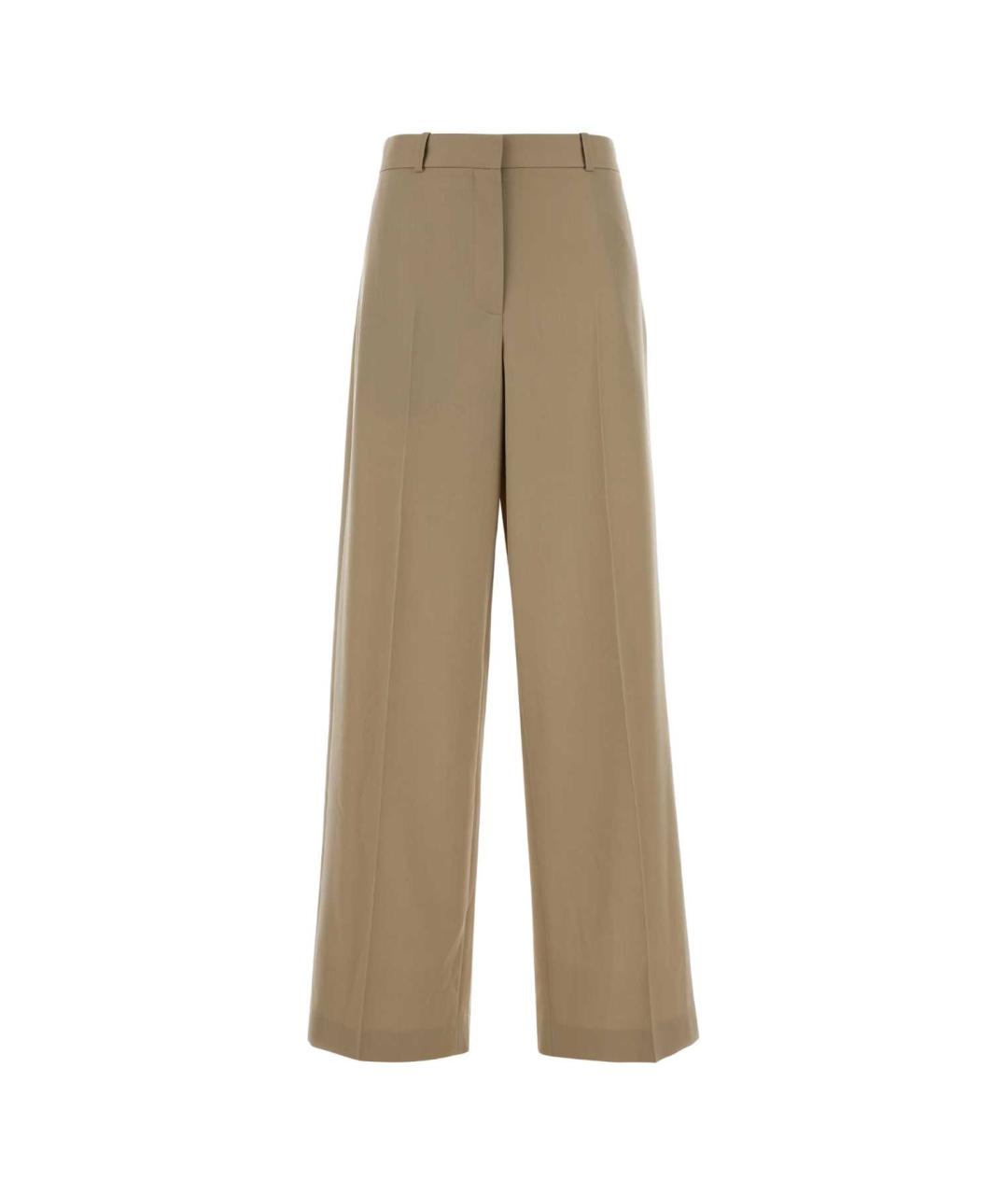 THE ROW Бежевые шерстяные прямые брюки, фото 1