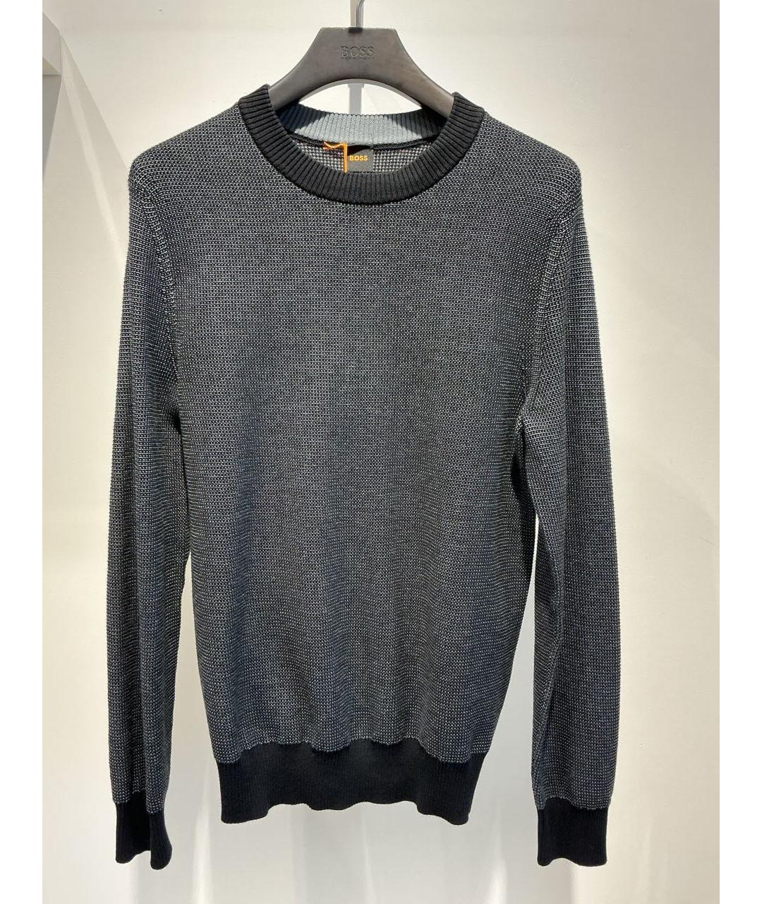 HUGO BOSS Антрацитовый хлопковый джемпер / свитер, фото 4