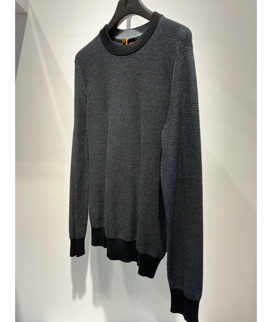 HUGO BOSS Антрацитовый хлопковый джемпер / свитер, фото 2