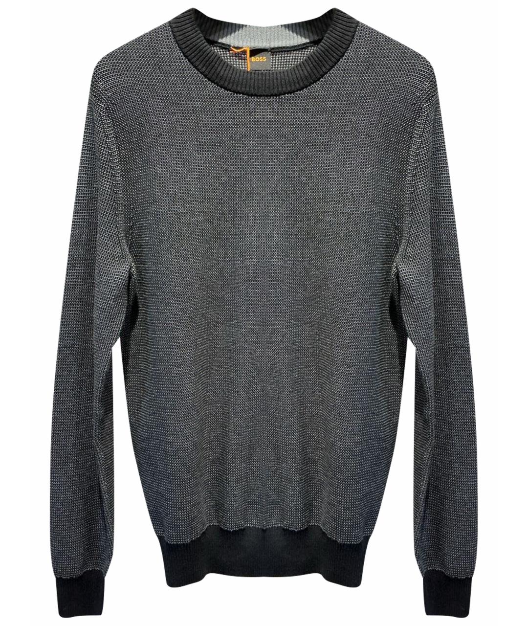 HUGO BOSS Антрацитовый хлопковый джемпер / свитер, фото 1
