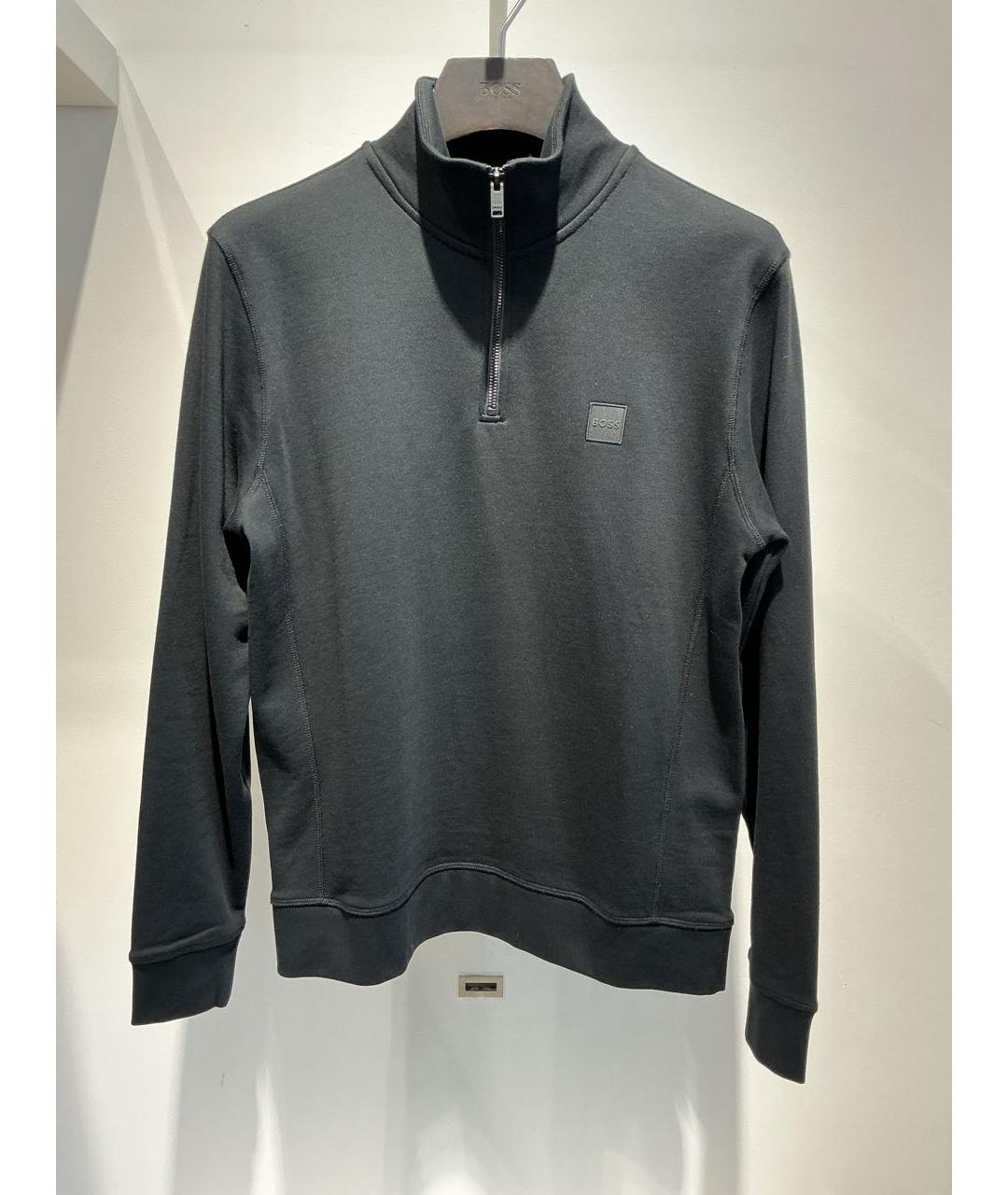 HUGO BOSS Черный хлопковый джемпер / свитер, фото 2