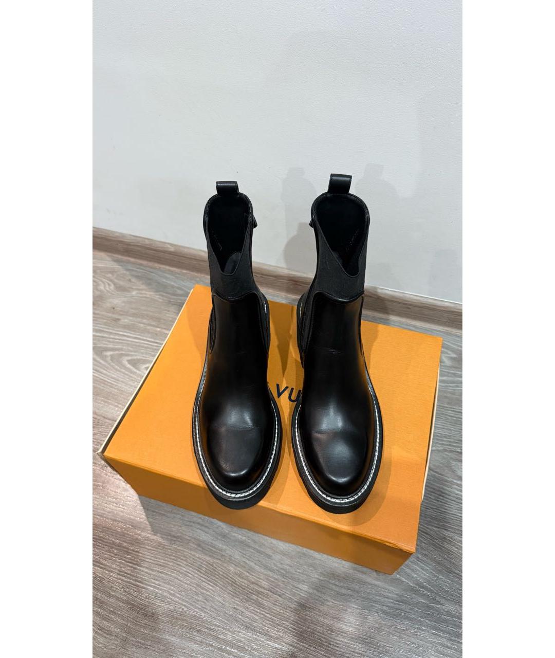 LOUIS VUITTON Черные кожаные полусапоги, фото 2