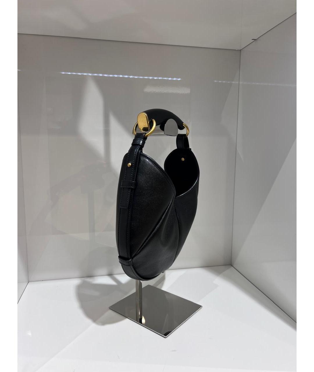 SAINT LAURENT Черная кожаная сумка с короткими ручками, фото 3