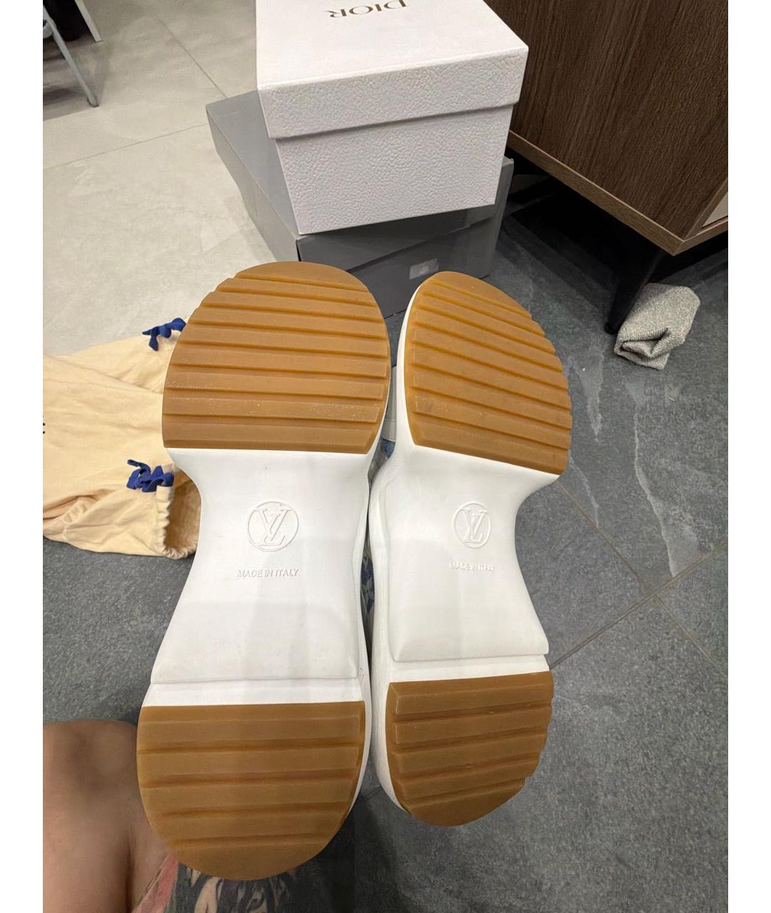 LOUIS VUITTON Голубые текстильные кроссовки, фото 5