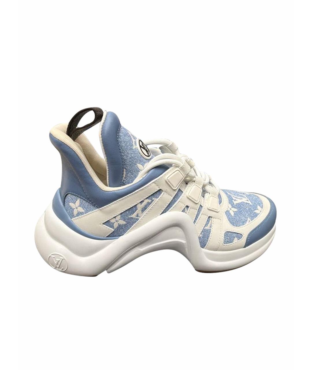 LOUIS VUITTON Голубые текстильные кроссовки, фото 1