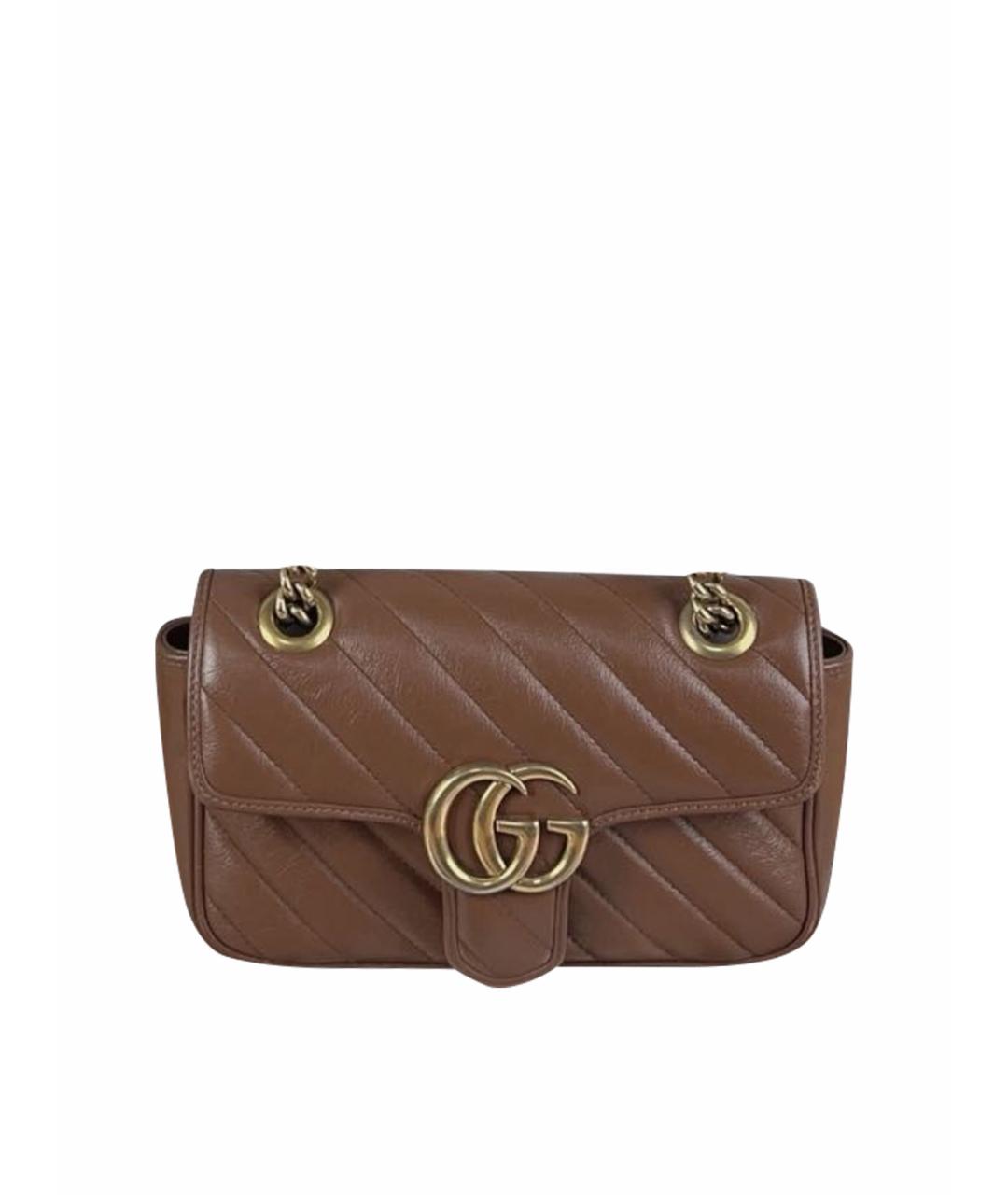 GUCCI Коричневая кожаная сумка через плечо, фото 1