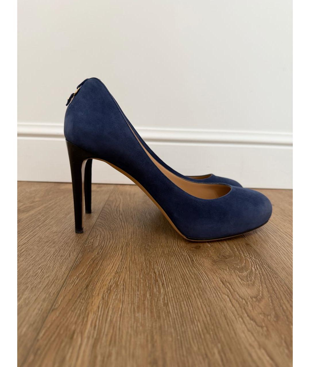 FERRAGAMO Темно-синие замшевые туфли, фото 8