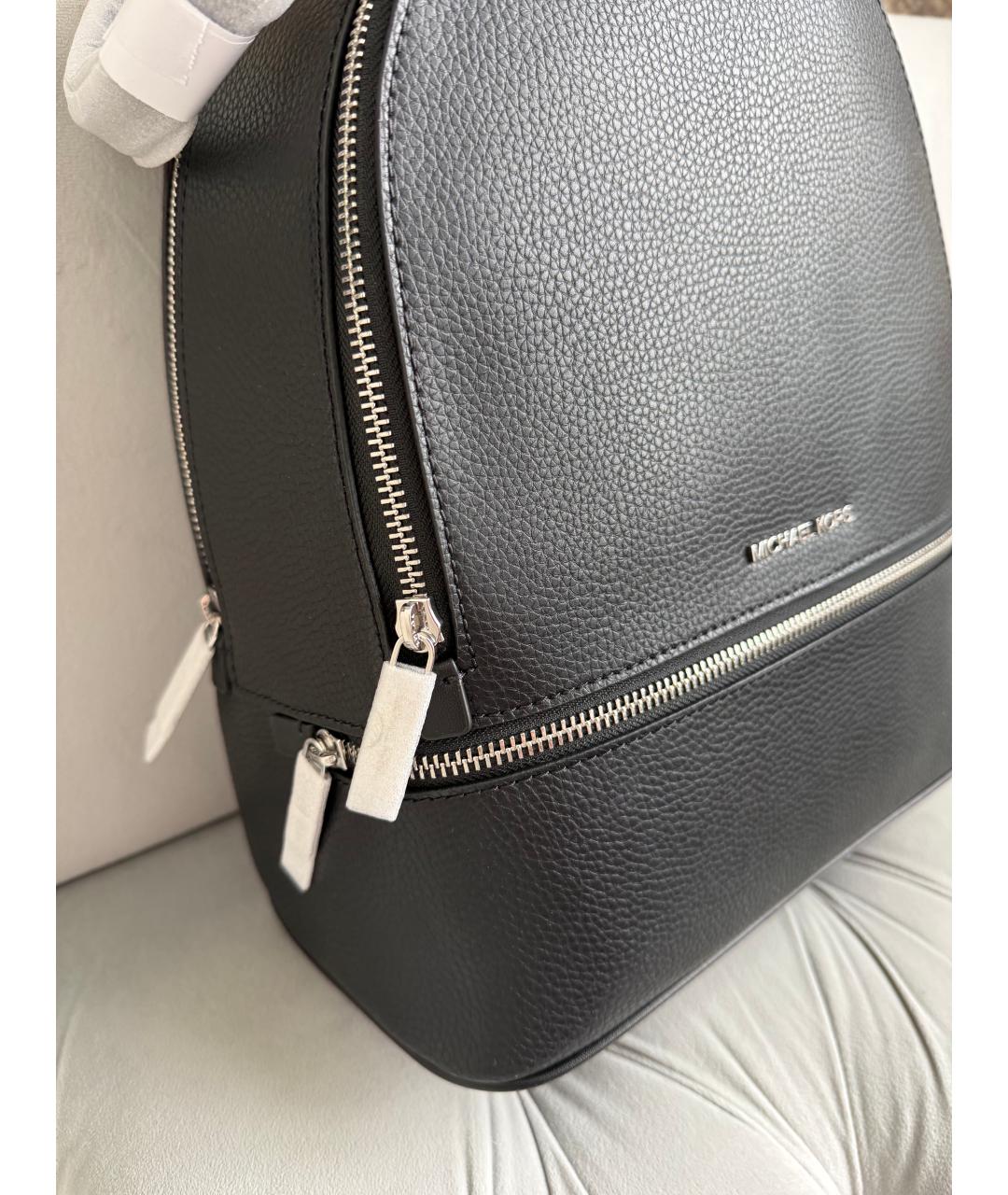 MICHAEL KORS Черный кожаный рюкзак, фото 7