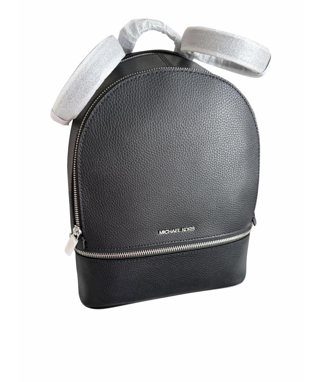 MICHAEL KORS Черный кожаный рюкзак, фото 1