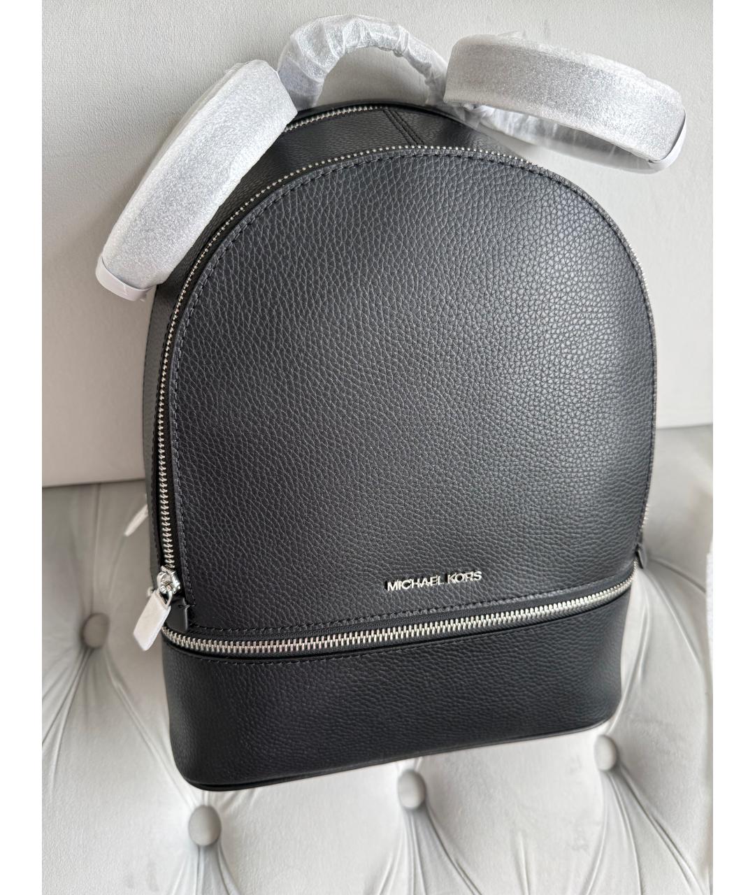 MICHAEL KORS Черный кожаный рюкзак, фото 10