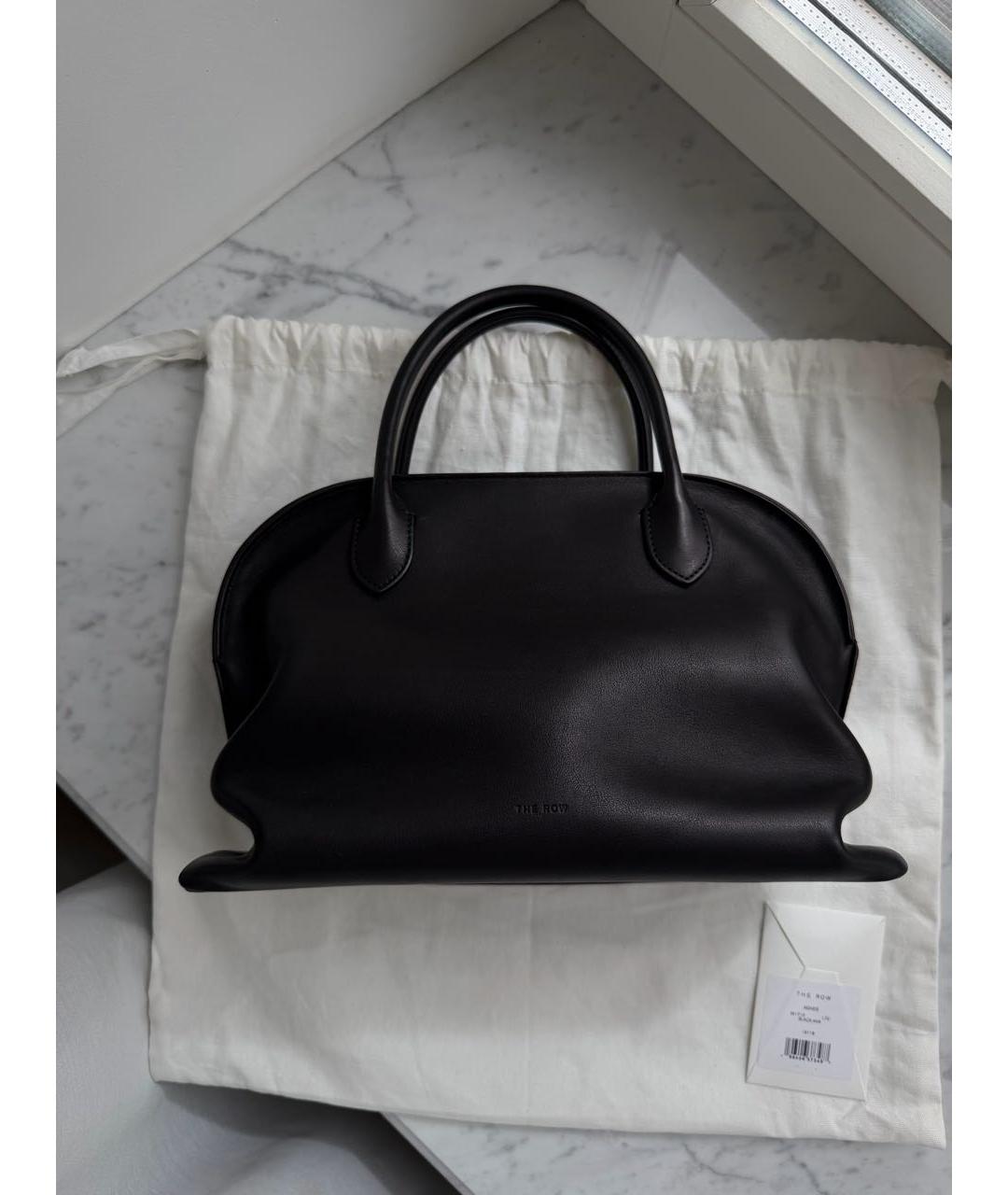 THE ROW Черная кожаная сумка с короткими ручками, фото 2