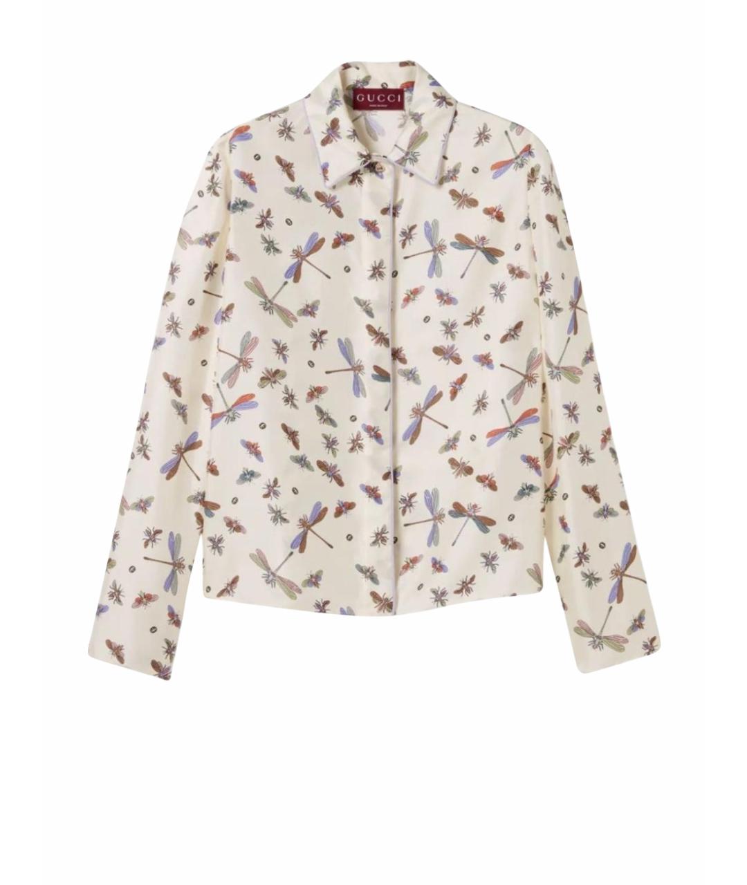 GUCCI Белый шелковый костюм с брюками, фото 10