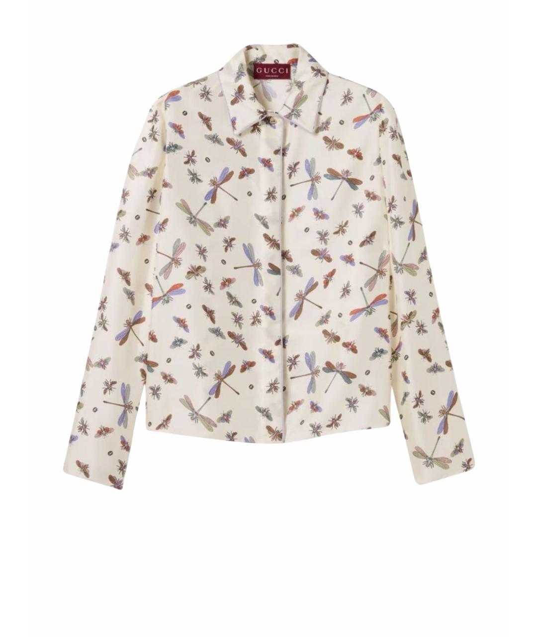 GUCCI Белый шелковый костюм с брюками, фото 1