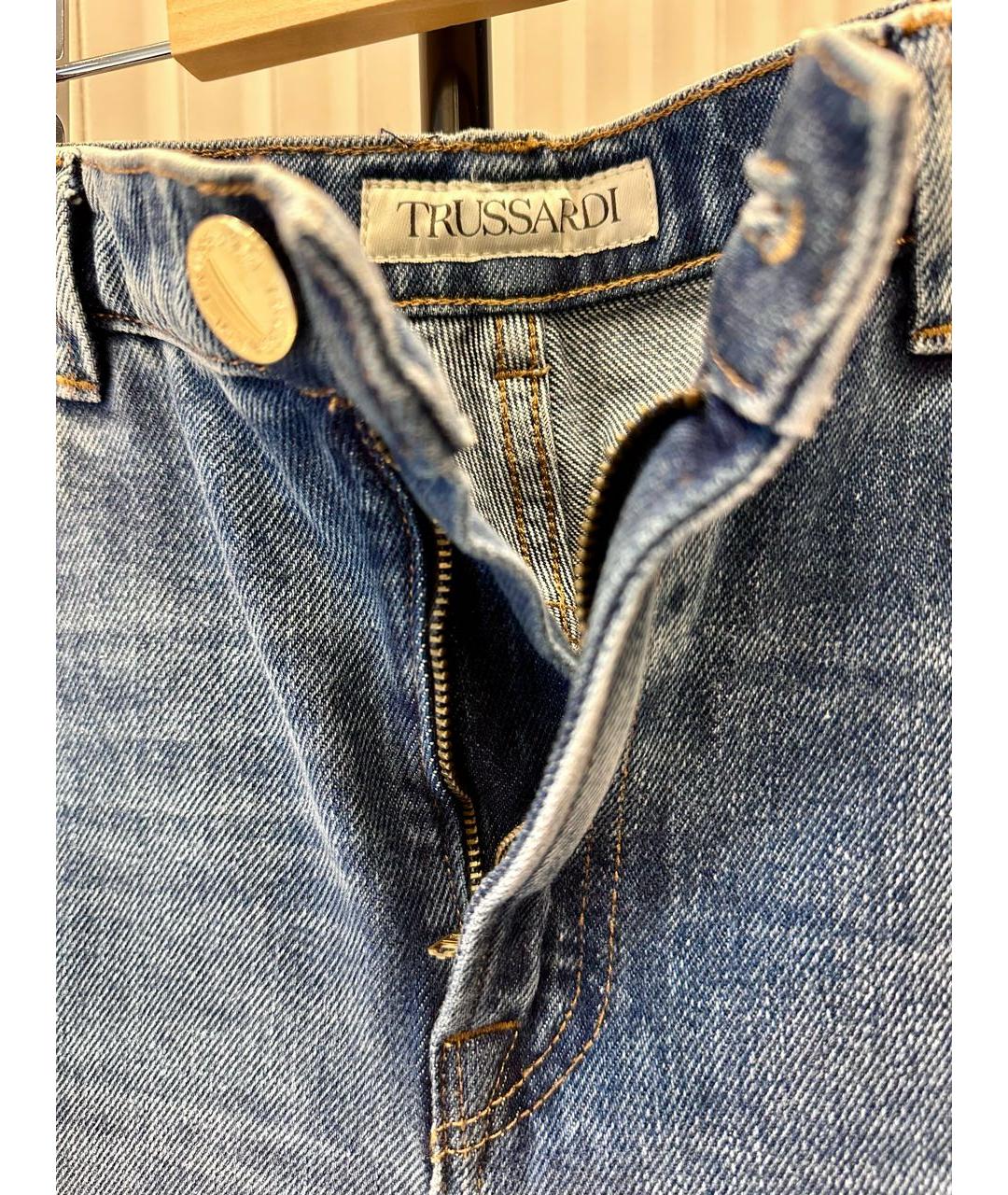 TRUSSARDI Синие прямые джинсы, фото 3