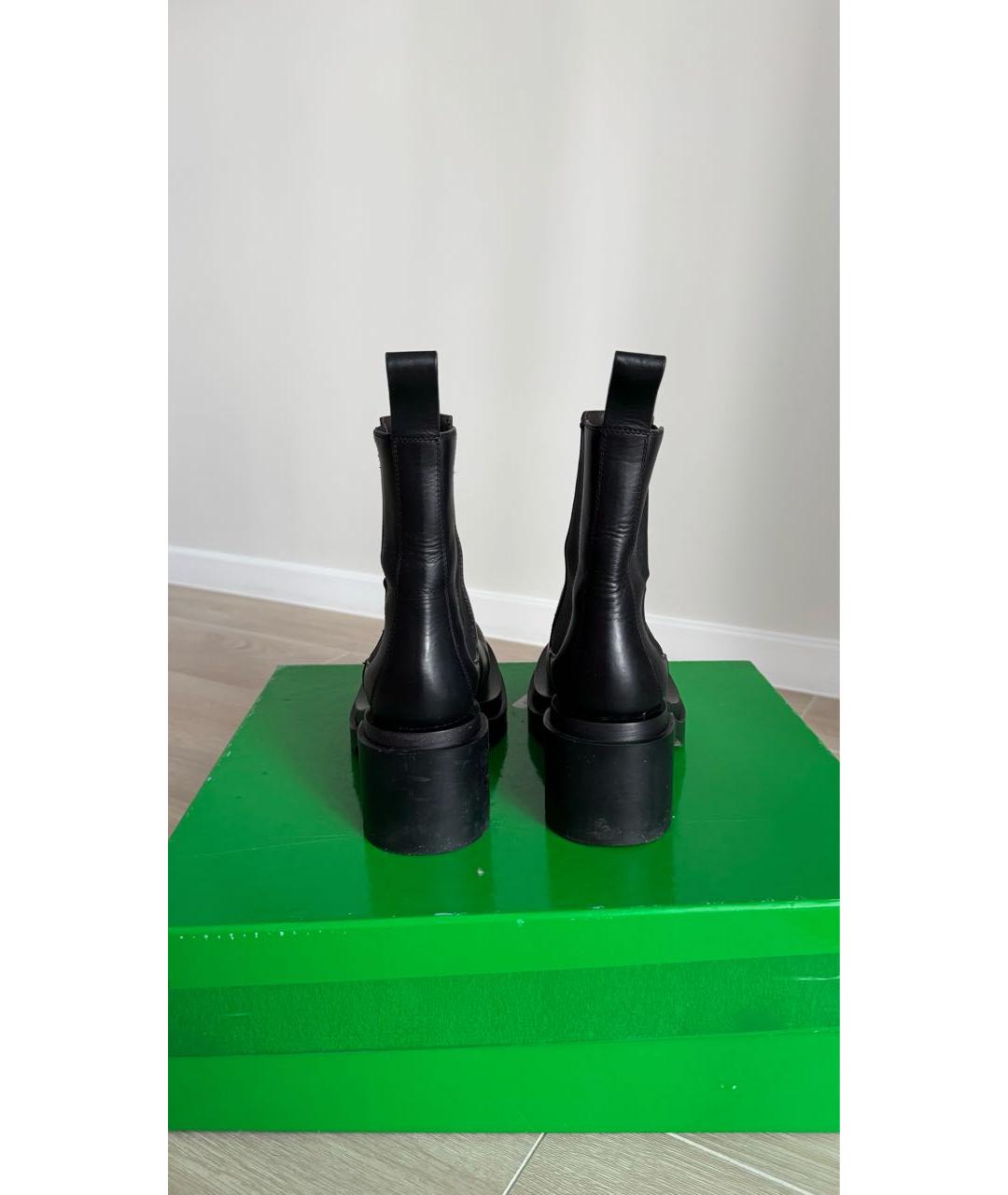BOTTEGA VENETA Черные кожаные ботинки, фото 4