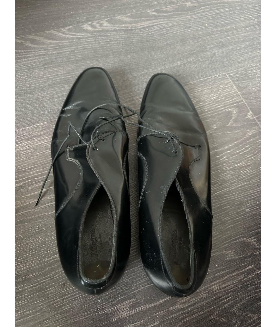 ZZEGNA Черные кожаные туфли, фото 3