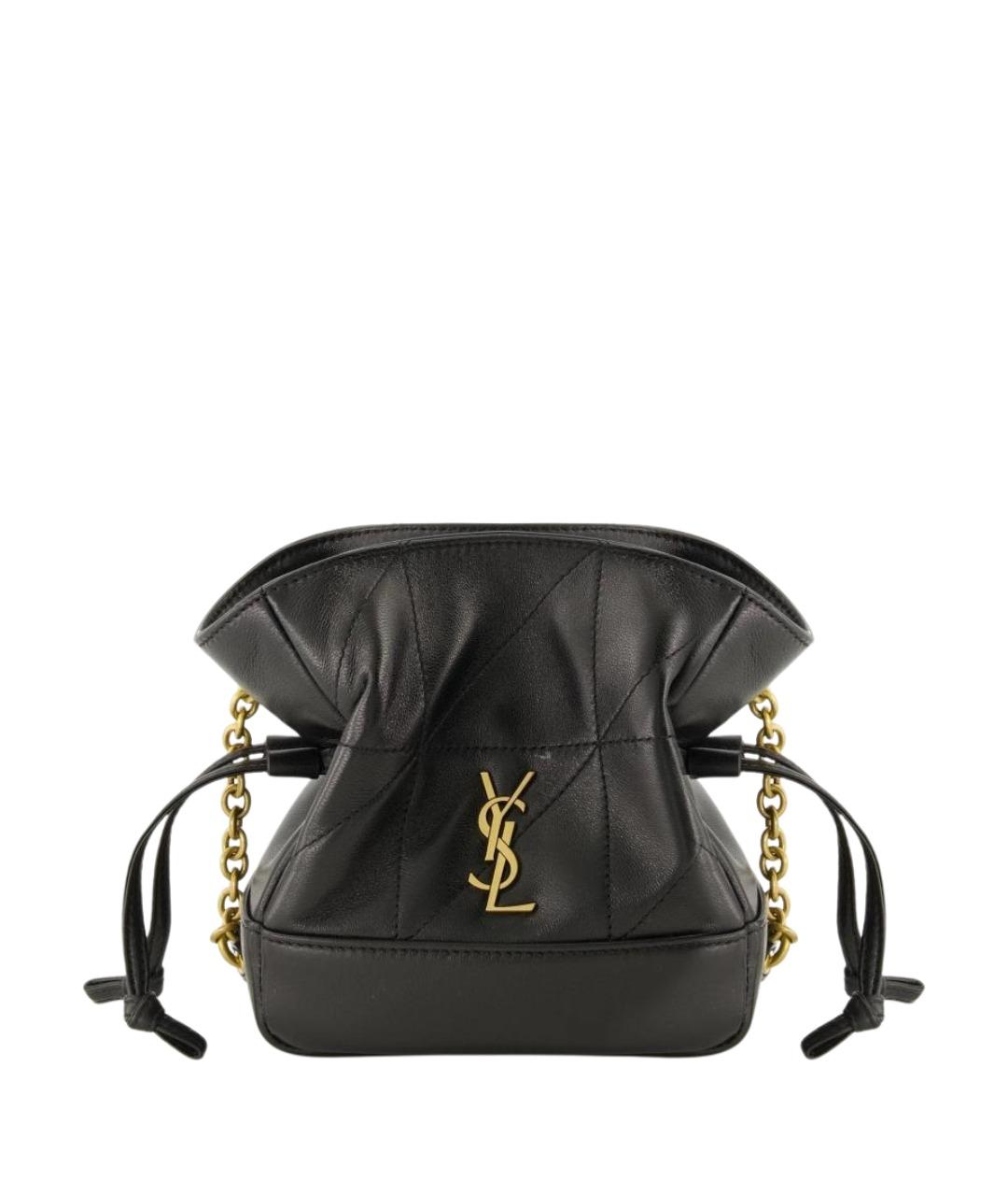 SAINT LAURENT Черная кожаная сумка через плечо, фото 1