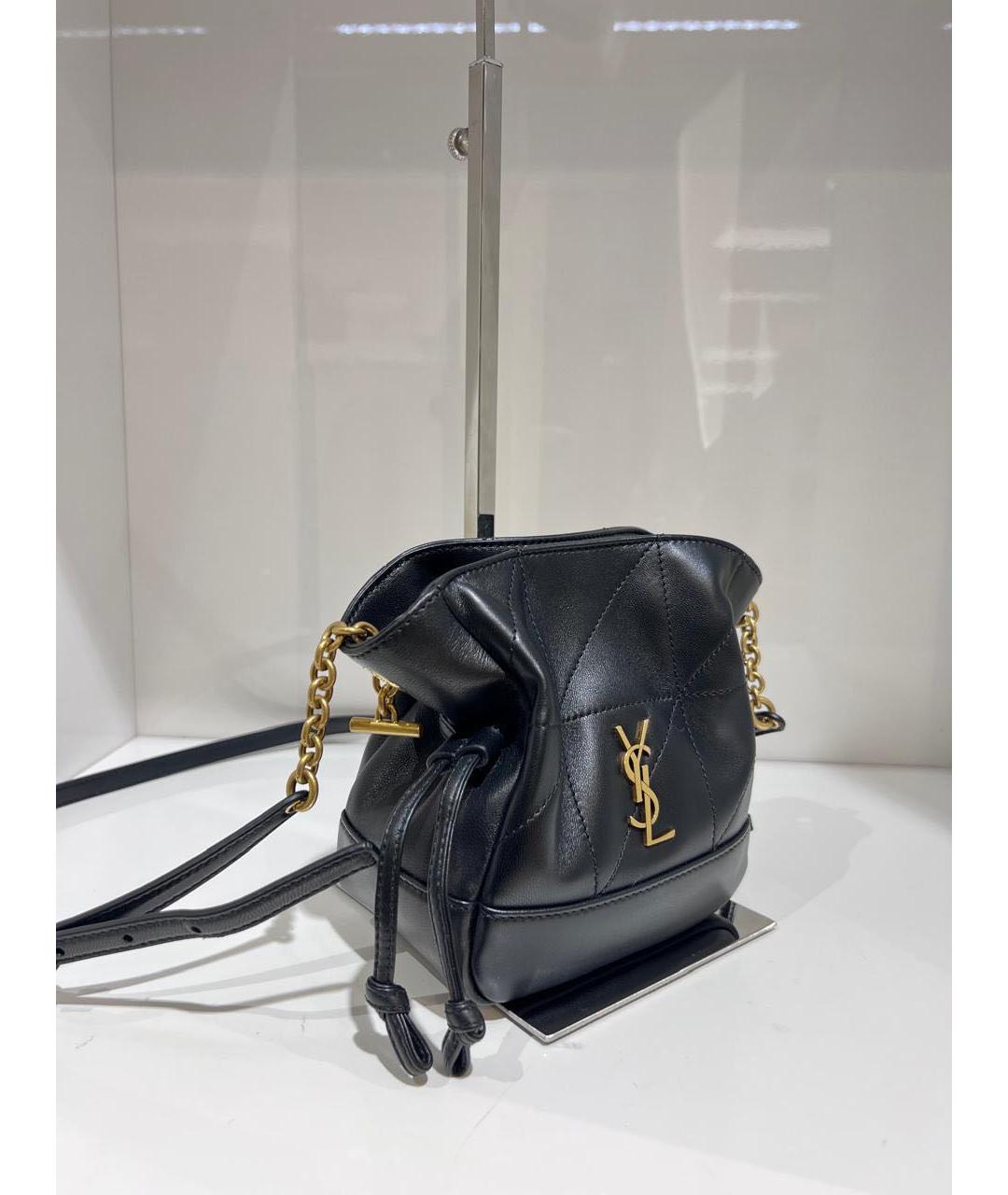 SAINT LAURENT Черная кожаная сумка через плечо, фото 3