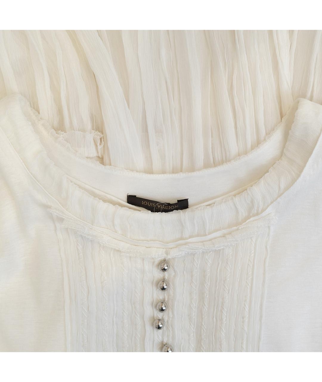 LOUIS VUITTON Белое хлопковое повседневное платье, фото 4