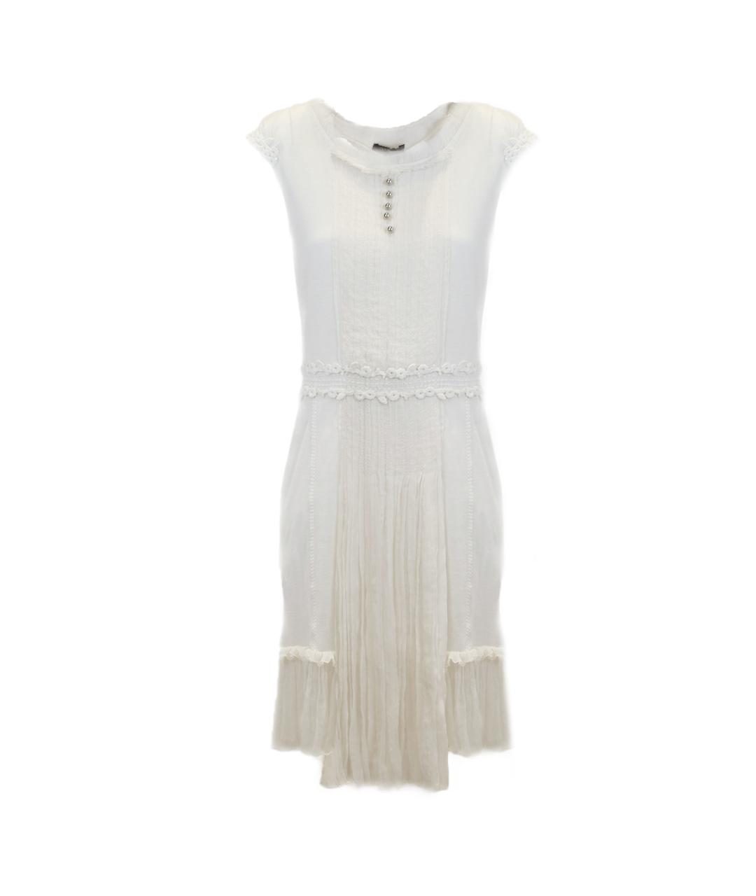 LOUIS VUITTON Белое хлопковое повседневное платье, фото 7